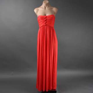  Summer Coral Red Romantic Bohemian Tiered Long Maxi Jersey Sun Dress 