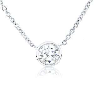  1 1/8 Carat TW Round Brilliant Bezel Diamond Necklace in 