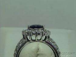 Antique Esate 18k White Gold Sapphire & Diamond Ring  