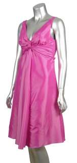   Taffeta V Neck Knot Front Cocktail Party Dress Cotton Candy Pink 6