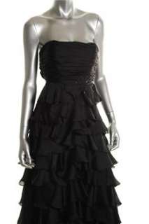 JS Boutique Black Formal Dress Satin Embellished 12  