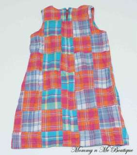 Girls Ralph Lauren Madras Plaid Patchwork Dress 4 EUC  