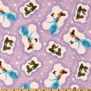   Frog Frog Princess Tiana Purple/Multi Fabric By The Yard Arts, Crafts