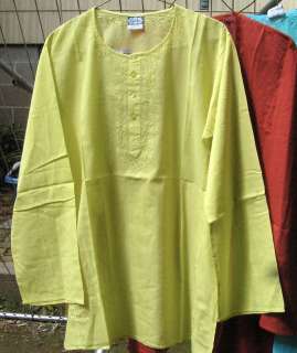 VOILE Cotton KURTA Geeta Indian Shirt top Hippie COLORS  