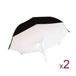  LimoStudio 2 White and Black Double Layered Umbrella 
