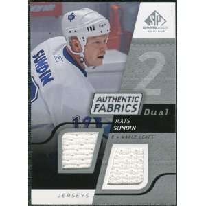   Used Dual Authentic Fabrics #AFSU Mats Sundin Sports Collectibles