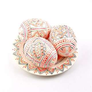 White Wooden Eggs Set with Plate  