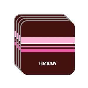 Personal Name Gift   URBAN Set of 4 Mini Mousepad Coasters (pink 