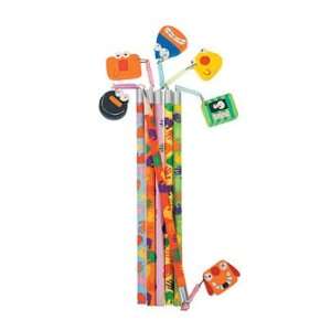  Handprint Pencils With Funny Face Dangling Erasers   Basic 