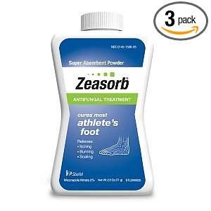  Zeasorb AF Super Absorbent Antifungal Powder 2.5 oz(3 Pack 