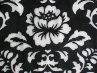 BLACK WHITE ROSES FLORAL MINKY CHENILLE SEW FABRIC BTY  
