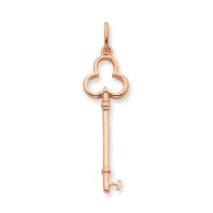  925 Sterling Silver and Rose Vermeil Key Pendant Jewelry