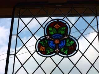 19th Century English Hand Painted Stained Glass Window  