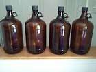 four 4 liter 1 gallon amber glass bottles jugs returns