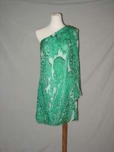 Milly Paisley Flutter Sleeve Dress One Shoulder 12  