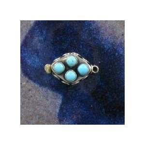  MEXICAN TURQUOISE CLASP STERLING 4 STONE~ Everything 
