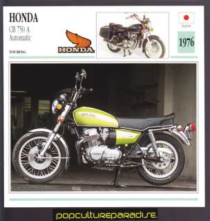 1976 HONDA CB 750 A Automatic MOTORCYCLE PHOTO CARD  