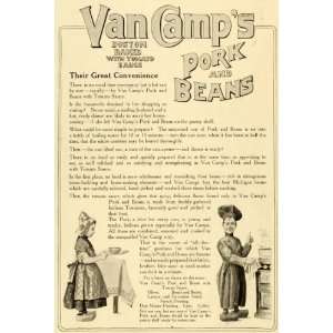  1906 Ad Food Products Van Camps Pork & Beans Tomato Sauce 