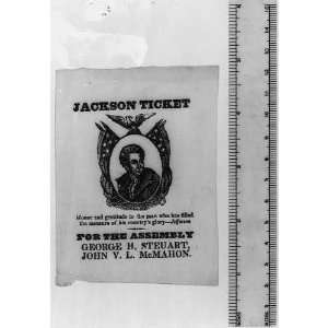  A Jackson ticket,honor,gratitude,countrys glory,1828 