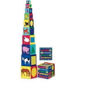   Colors, Counting, Shapes and Animals Block and Book Set Toys & Games