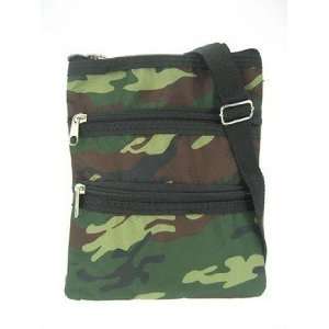  Hipster Cross Body Bag Purse Green Camo Camouflage Print 