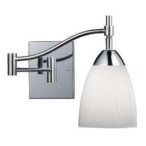   SCONCE IN POLISHED CHROME AND SIMPLE WHIT GLASS W22 H14 EXT10 22