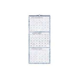  Three Month Marbleized Graphic Reference Wall Calendar, 12 