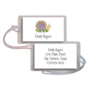 personalized luggage tags   swirly snail tag