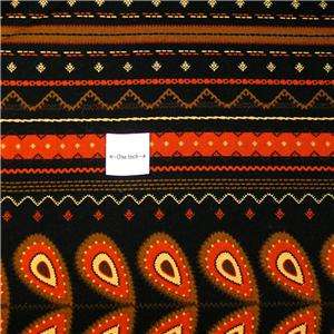 Michael Miller Cotton Fabric Bright Southwestern Stripe Orange Black 