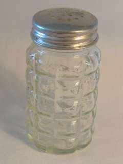 Anchor Hocking Glass Salt Shaker Aluminum Metal lid  