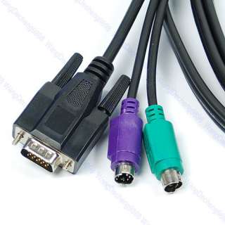 KVM VGA Male to Male PS2 Mouse Keyboard Connect Cable  