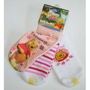  Disney Winnie the Pooh Girls Ankle Socks 3 pack Size 4 6 