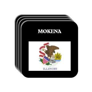 US State Flag   MOKENA, Illinois (IL) Set of 4 Mini Mousepad Coasters