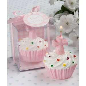  Pink cupcake and cross design candle favors Kitchen 