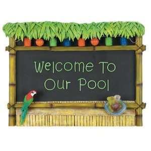  Tiki Bar  Welcome To Our Pool Sign