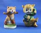Lot of Two Vintage Ceramic Cat Kitten Figurines