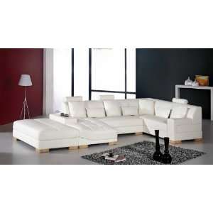  Vig Furniture Florence Modern White Leather Sectional Sofa 