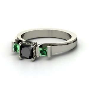  Blair Ring, Princess Black Diamond 14K White Gold Ring 