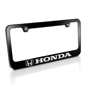 Honda Logo Black Metal Auto License Plate Frame, Official Licensed