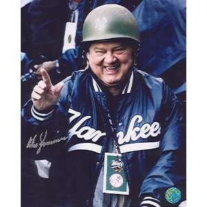  Autographed Don Zimmer Picture   Military Hard Helmet 