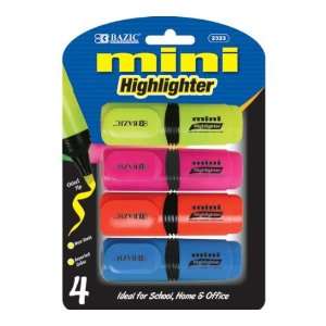  Bazic 2323 24 Mini Desk Style Fluorescent Highlighters 
