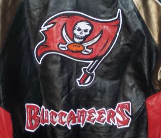 Tampa Bay Buccaneers 100% Genuine Leather Jacket Large  