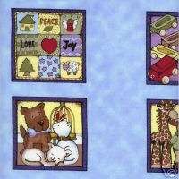 Count My Blessings   Animal Panels on Blue #7144 01  