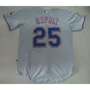   Rangers #25 Mike Napoli MLB Authentic Grey Jerseys