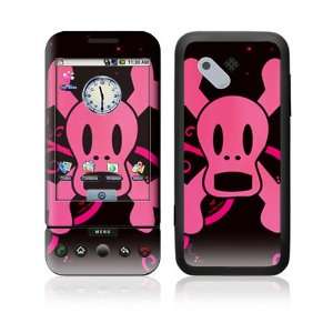 HTC Dream, T Mobile G1 Decal Skin   Pink Screaming Crossbones