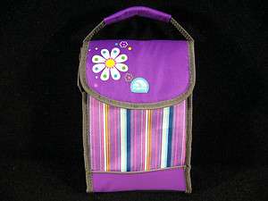 Igloo Purple Flower & Striped School Insulated Lunch Tote Box Bag New 