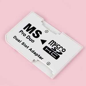  Micro SD TF to MS Pro Duo Memory Stick Adapter 2 Slots 