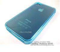 BLUE neon crystal silicone skin cover case iPhone 4 4G  