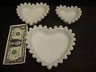 Vintage Imperial Candlewick milk glass 3 hearts tid bit