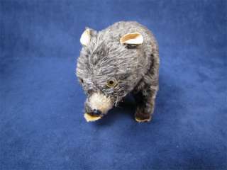 Vintage Fur Covered Tin Wind Up Bear Toy Masudaya Japan  